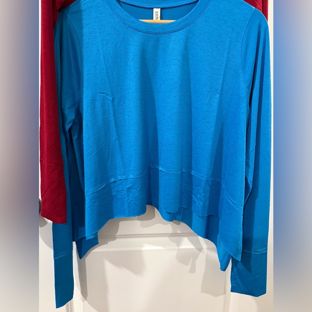 Zenana (2) Long Sleeve Women's Fitness Top Duo - Picture 2 of 6